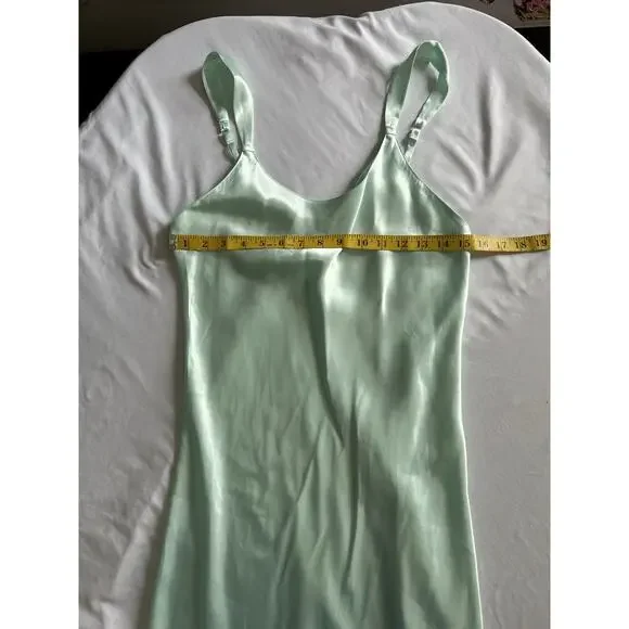 Vtg. Jones New York Slip Dress Womens Size Small Mint Green Romantic Comfort - Picture 6 of 9